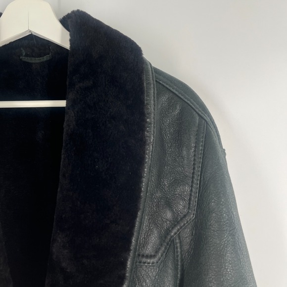 VTG Real Sheepskin Shearling Jacket Black Wolff of Canada Genuine Men's Sz 42 - Picture 3 of 16